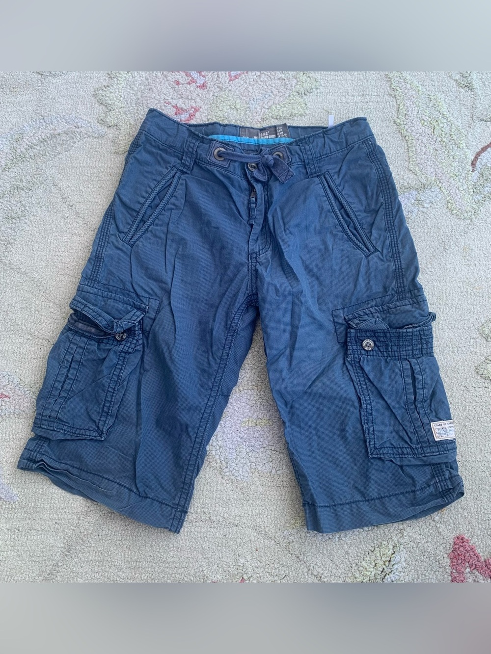 H&M L.O.G.G. Boys Kids Casual Cargo Shorts - Slate Blue / Navy size 8-9 boys